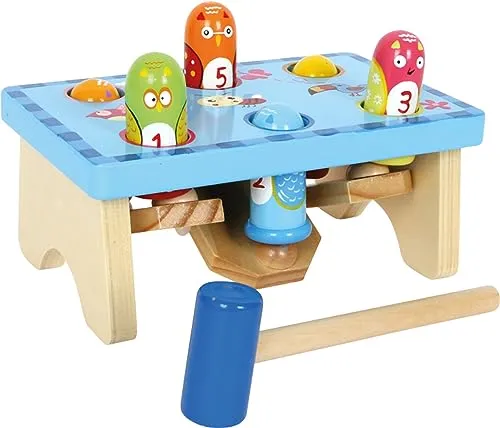 Bunte Klopfbank aus Holz für Kleinkinder ab 18 Monaten – Bild 2