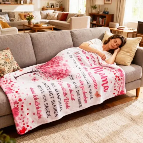 Kuscheldecke mit Botschaft – Geschenk für Mama – Bild 3