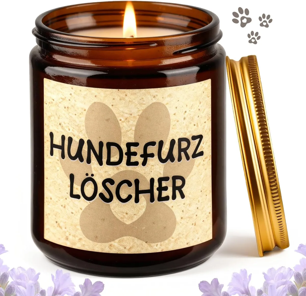 Lustige Duftkerze mit Spruch für Hundebesitzer