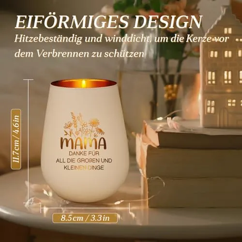 Windlicht mit Blumenmuster – Geschenk für Mama – Bild 3