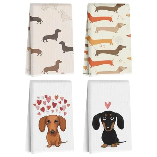 Geschirrtuch-Set mit Dackel-Motiv für Hundefans – Bild 2