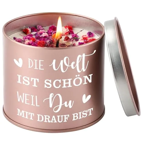 Lavendel-Duftkerze mit Spruch – Geschenk für Frauen – Bild 2