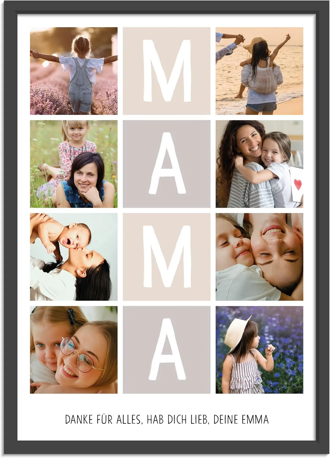 Personalisierte Fotocollage für Mama im Rahmen