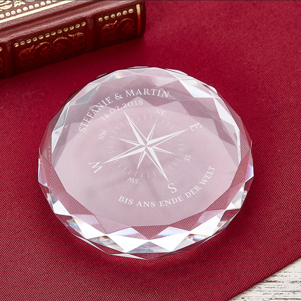 Gravierter Glaskristall – Liebesgeschenk für Paare