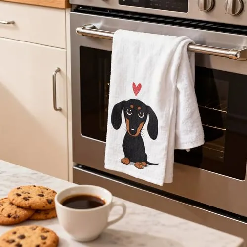 Geschirrtuch-Set mit Dackel-Motiv für Hundefans – Bild 3
