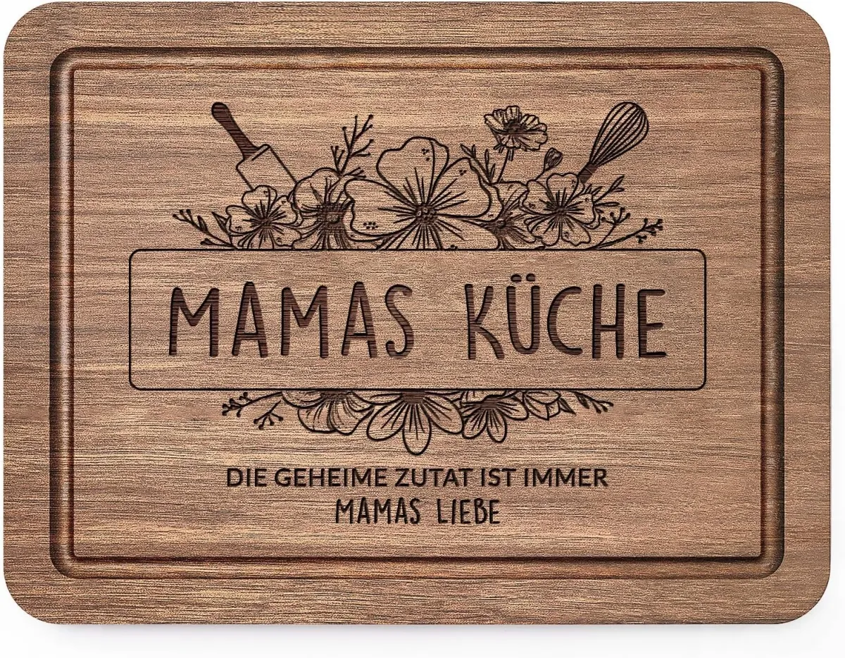 Schneidebrett aus Walnussholz – Geschenk für Mama