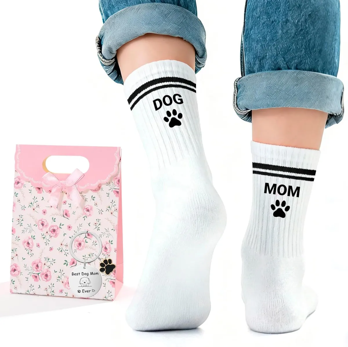 Geschenkset für Hundemamas – Socken & Schlüsselanhänger