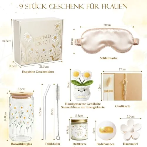Wellness-Set mit gehäkeltem Gänseblümchen für Frauen – Bild 3