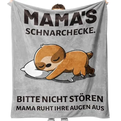 Kuschelige Faultier-Decke für Mama mit Spruch – Bild 2