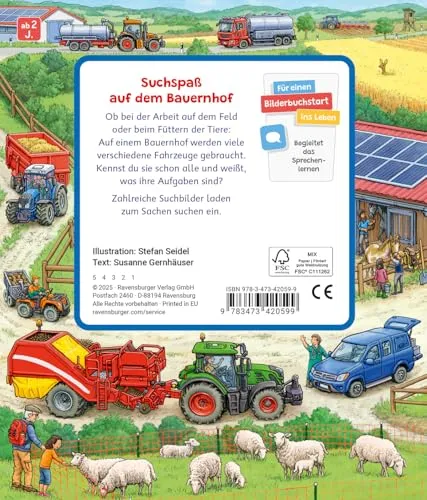 Wimmel-Pappbuch Bauernhof-Fahrzeuge für Kleinkinder – Bild 3