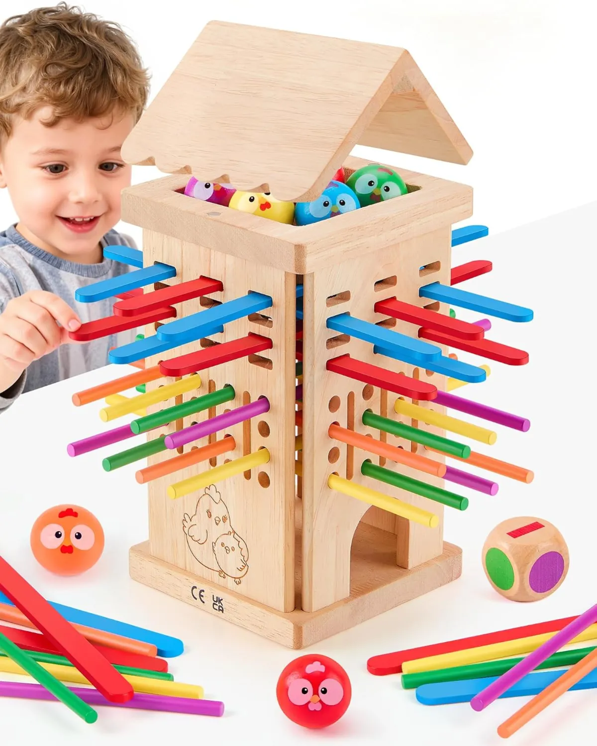 Holz-Geschicklichkeitsspiel für Kinder ab 3 Jahren