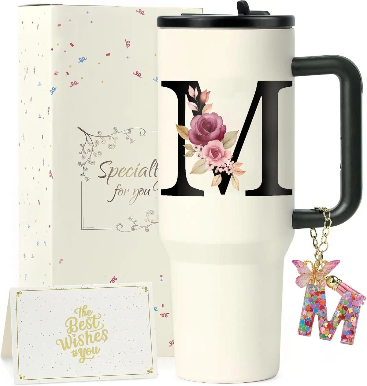 Thermobecher mit Initiale – Geschenk für Frauen