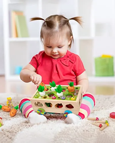 Holz-Erntewagen – Montessori-Spielzeug für Kleinkinder – Bild 3