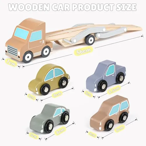 Autotransporter aus Holz – Geschenk ab 1 Jahr – Bild 3