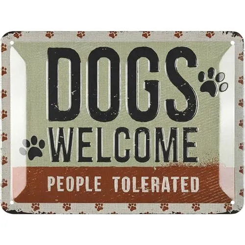 Blechschild „Dogs Welcome“ für Hundemenschen – Bild 2