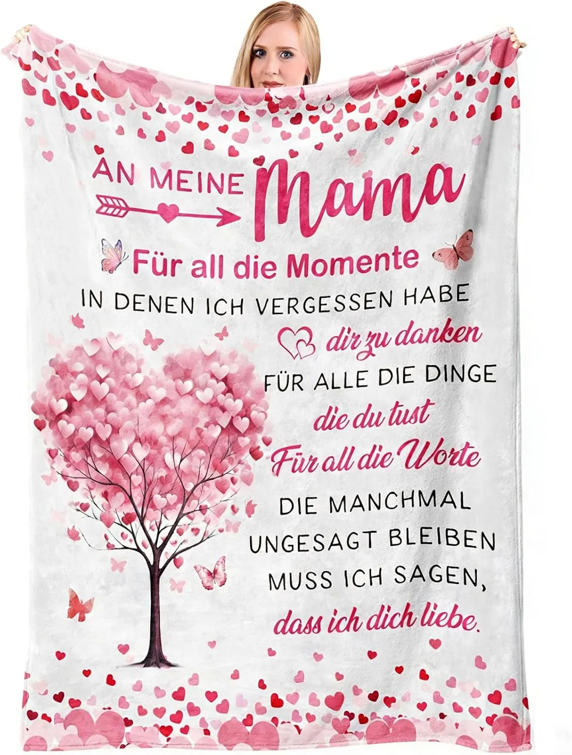 Kuscheldecke mit Botschaft – Geschenk für Mama