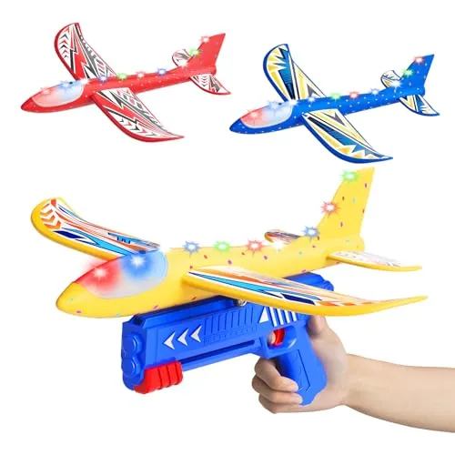 Flugzeug-Katapult mit Schaumgleitern für Kinder – Bild 2