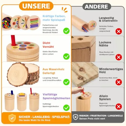 Holz-Steckspiel für Kleinkinder ab 1 Jahr – Bild 3