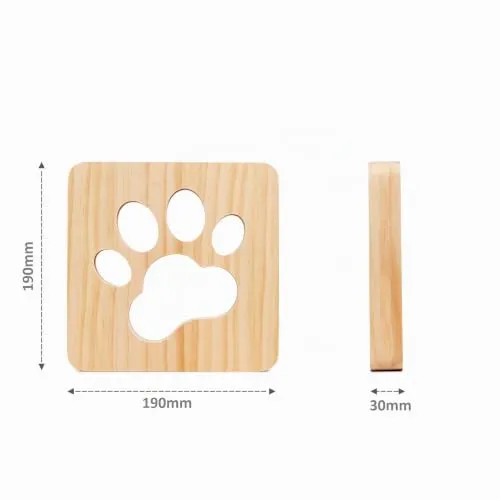 LED-Nachtlicht mit Hundepfote aus Holz – Bild 3
