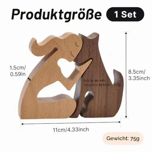 Holzfigur Mensch und Hund – Deko für Hundefreunde – Bild 3