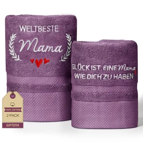 Besticktes Handtuch-Set als Geschenk für Mama – Bild 2
