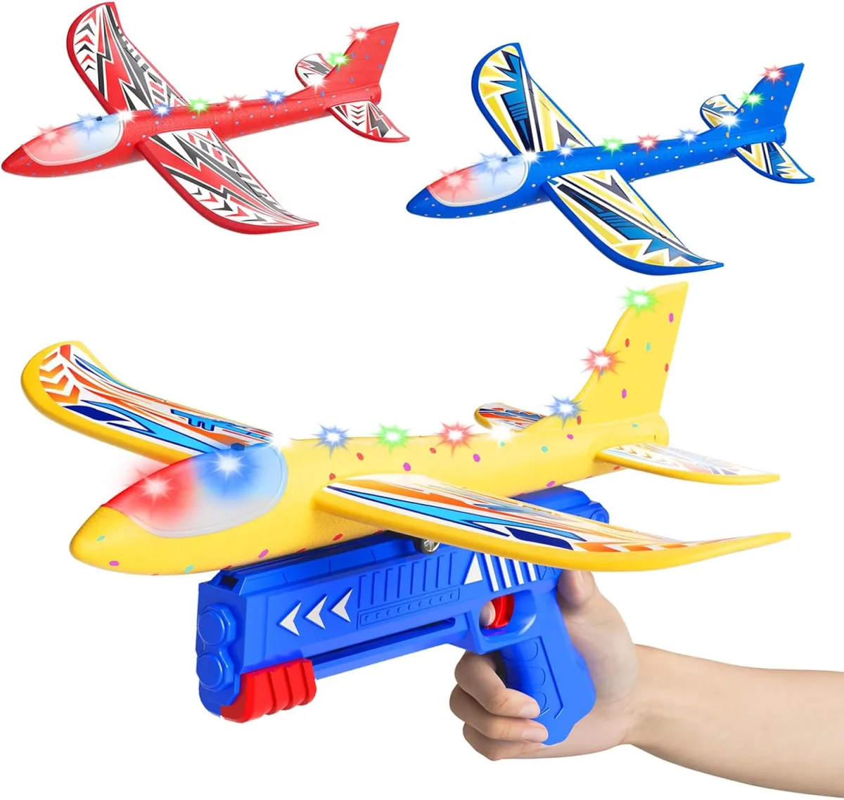 Flugzeug-Katapult mit Schaumgleitern für Kinder