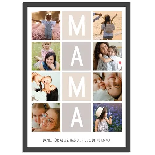 Personalisierte Fotocollage für Mama im Rahmen – Bild 2