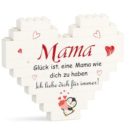 Pinguin mit Herz aus Bausteinen für Mama – Bild 2