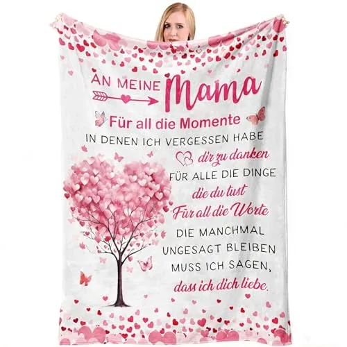 Kuscheldecke mit Botschaft – Geschenk für Mama – Bild 2