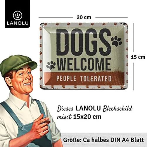 Blechschild „Dogs Welcome“ für Hundemenschen – Bild 3