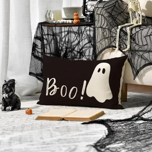 Kissenbezug mit Geist-Motiv – Deko-Idee zu Halloween – Bild 3