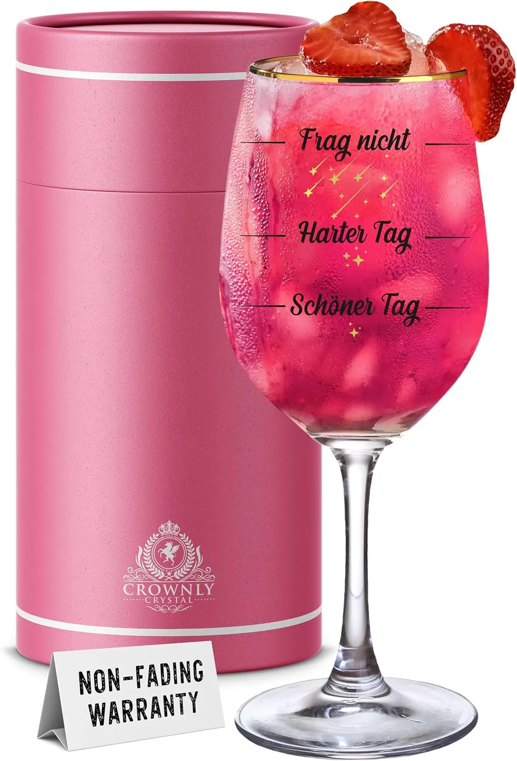 Weinglas mit lustigem Spruch – Geschenk für Frauen