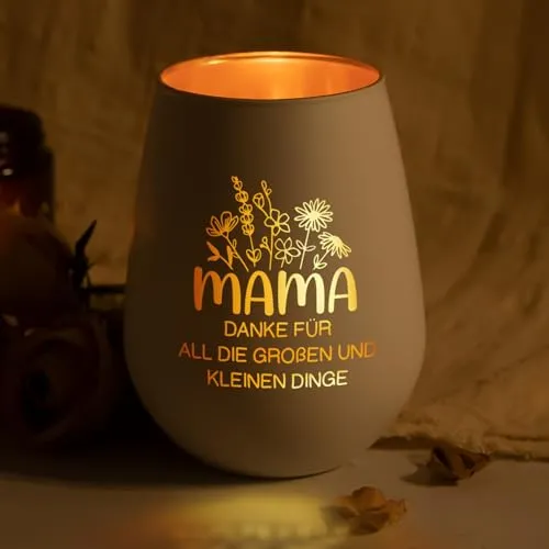 Windlicht mit Blumenmuster – Geschenk für Mama – Bild 2