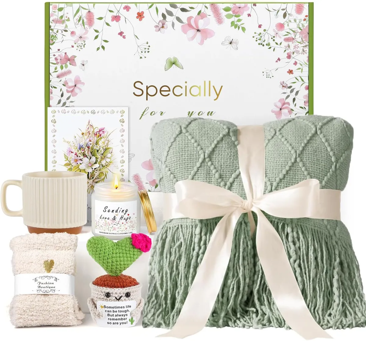 Wellness-Geschenkset mit Kuscheldecke für Frauen