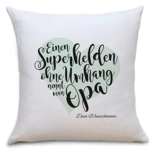 Personalisierte Kissenhülle „Superheld Opa“ zum Geburtstag – Bild 2
