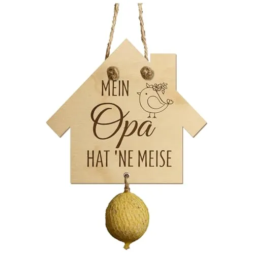 Meisenknödelhalter aus Holz – Gartengeschenk für Opa – Bild 2