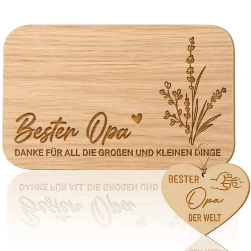 Frühstücksbrettchen mit Gravur für Opa – Geschenkidee – Bild 2