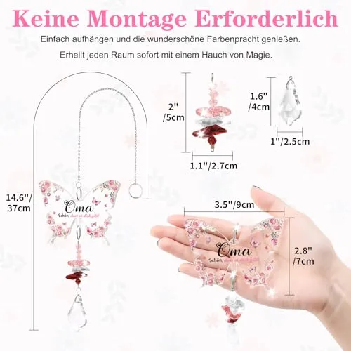 Schmetterlings-Sonnenfänger aus Kristall für Oma – Bild 3