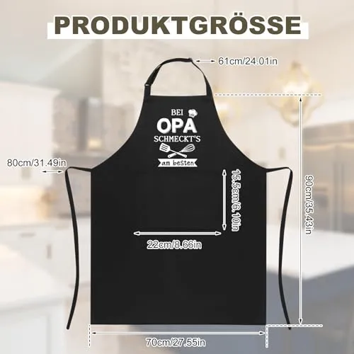 Lustige Grillschürze mit Taschen – Geschenk für Hobbyköche – Bild 3