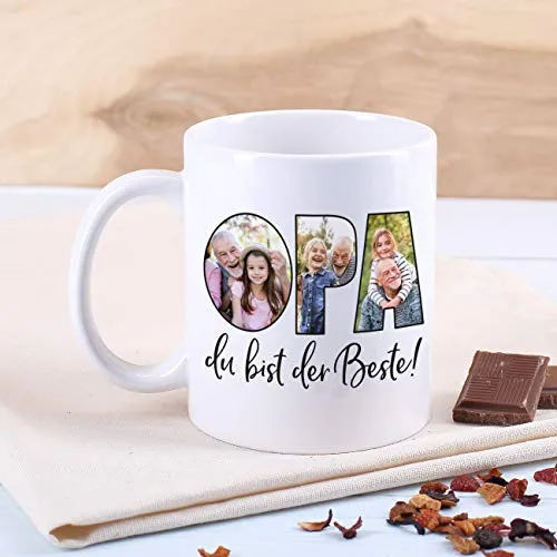 Fototasse für Opa – persönliches Geschenk mit 3 Fotos – Bild 3