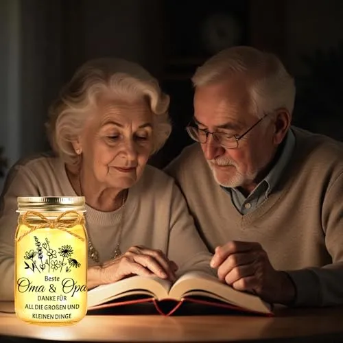 LED-Flaschenlicht für Oma und Opa mit Grußkarte – Bild 3