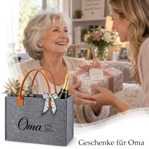 Filztasche mit Oma-Motiv – Geschenk zum Geburtstag – Bild 3