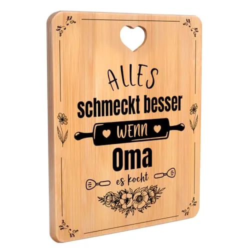 Bambus-Schneidebrett mit Zitat – Geschenk für Oma – Bild 2