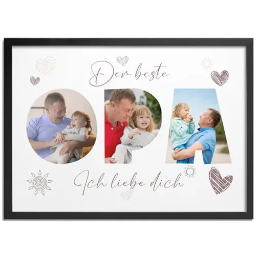 Personalisierter Bilderrahmen für Opa mit Foto und Namen – Bild 2