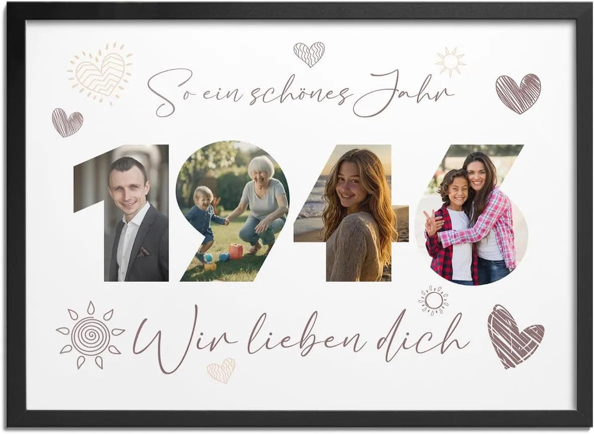 Personalisierter Bilderrahmen zum 80. Geburtstag für Oma