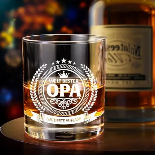 Whiskyglas für Opa in Holzkiste – Geschenk der Enkel – Bild 3