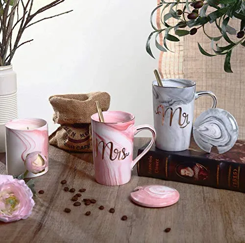 Mr-und-Mrs-Tassenset mit Deckeln – Geschenk für Brautpaare – Bild 3