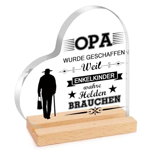 Herz aus Acryl für Opa – Geschenk von Enkeln – Bild 2