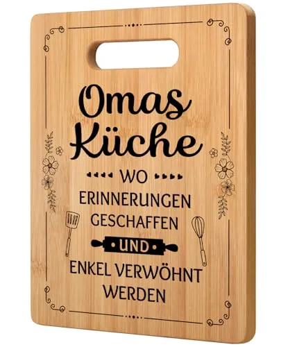 Bambus-Schneidebrett mit Botschaft – Geschenk für Oma – Bild 2