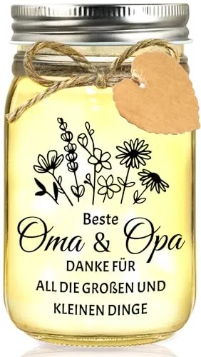 LED-Flaschenlicht für Oma und Opa mit Grußkarte – Bild 2